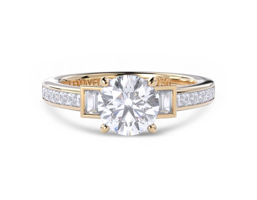 Side Stone & Channel Engagement Ring