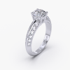 18K White Gold Round Channel Diamond Engagement Ring