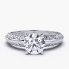 18K White Gold Round Channel Diamond Engagement Ring