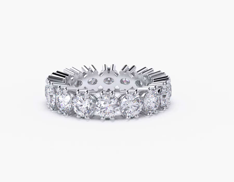 18K White Gold Eternity Ring (Variable) With 1 Metal