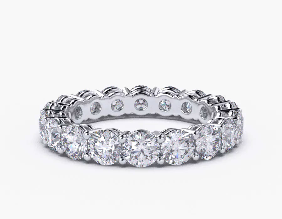 18K White Gold Eternity Ring (Variable) With 1 Metal