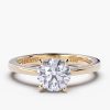 18K Yellow Gold Round Solitaire Diamond Ring