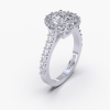 18K White Gold Round Halo Diamond Engagement Ring