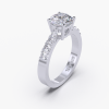 18K White Gold Round Pave Diamond Engagement Ring