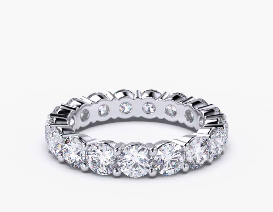 18K White Gold Eternity Ring (Variable) With 1 Metal