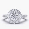 18K White Gold Round Halo Diamond Engagement Ring