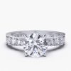 18K White Gold Round Pave Diamond Engagement Ring