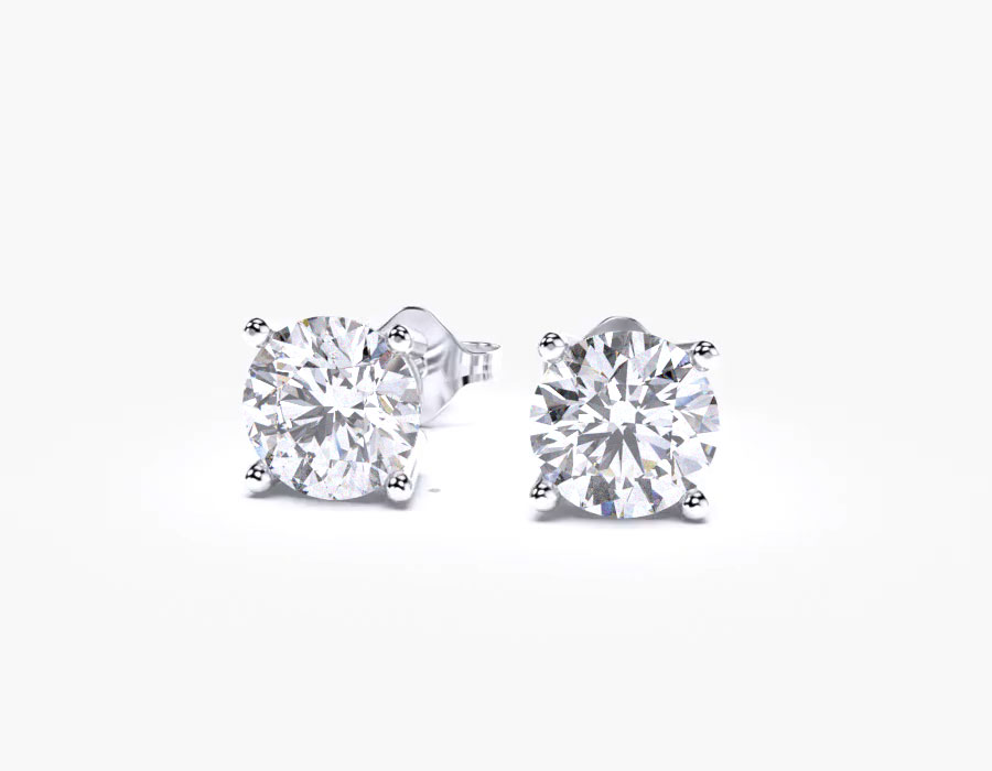 18K White Gold Diamond Earrings (Variable) With 1 Metal