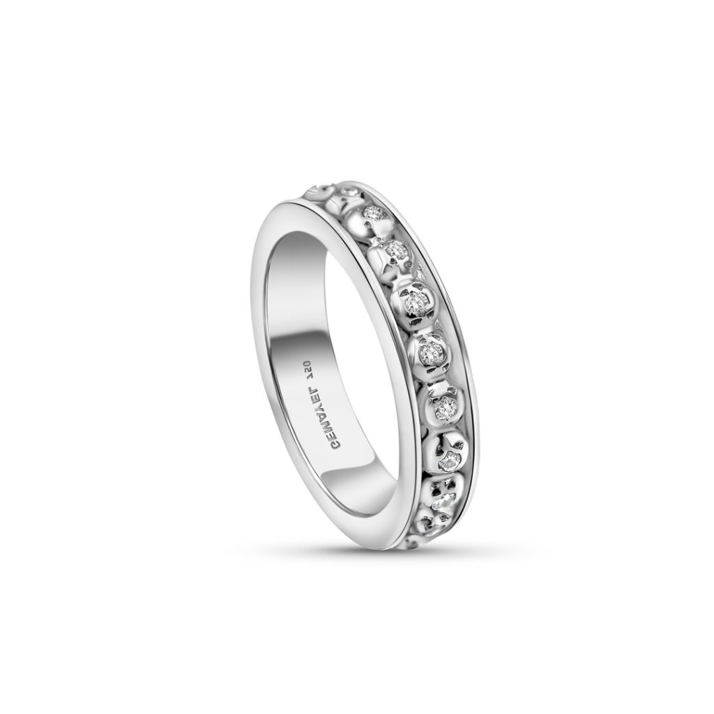 18K White Gold Wedding Ring With 1 Metal