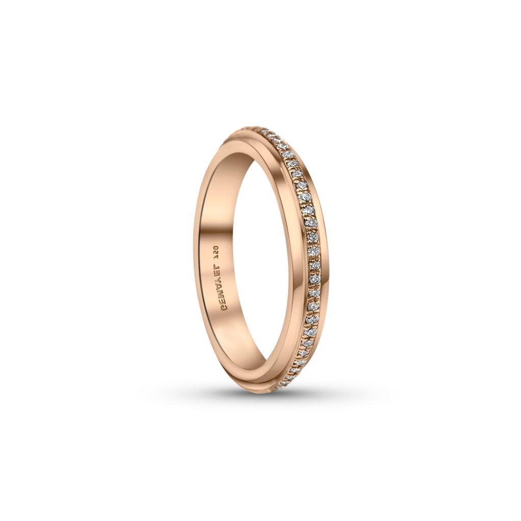 18K Rose Gold Wedding Ring With 1 Metal