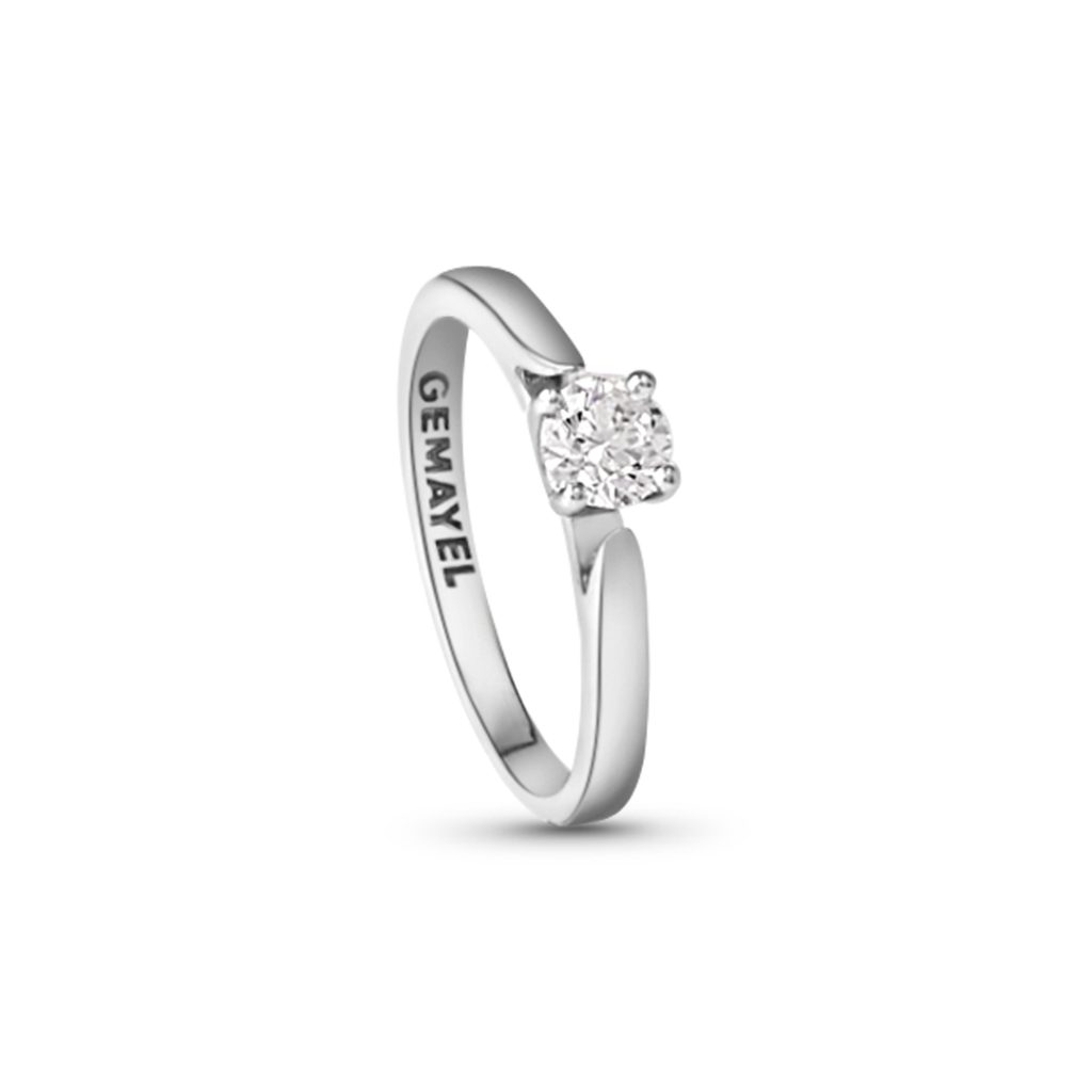 18K White Gold Solitaire Engagement Ring With 1 Metal